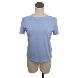 NWT Madewell Womens Cotton Perfect Crewneck Tee Blue Size Small NS581‎